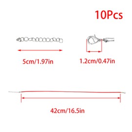 Pocoxll 10 Pcs 2.0mm Leather Necklace Cords with Clasp,Waxed Cords,Necklace Ropes for Pendants and Jewelry Making(Red)