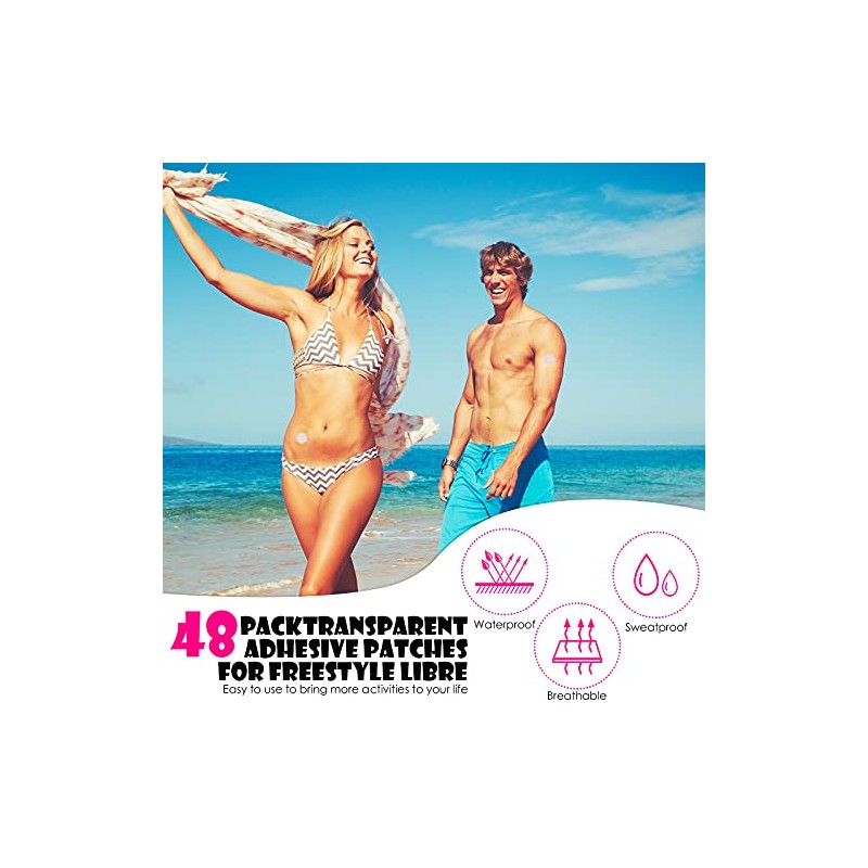 Nuanchu 48 Pcs Waterproof Sensor Covers Compatible with Libre 3