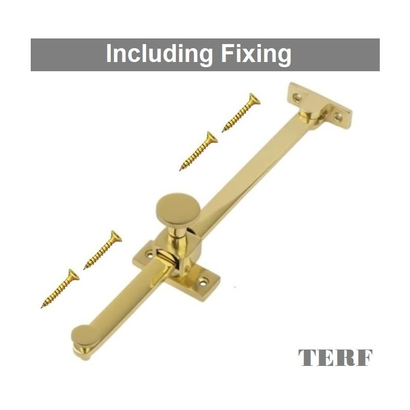 TERF® 250mm Heavy Duty Polished Brass Adjustable Sliding Screw Down