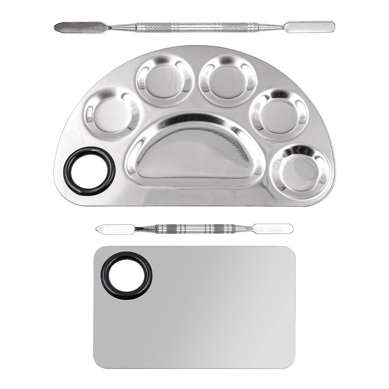 CENPEK 2 Pieces Makeup Mixing Palette Stainless Steel Morphe Palette