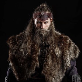 HOEACXY Medieval Renaissance Accessories Faux Leather Viking Headband Costume Leather Circlet Warrior Headpiece for Men Women