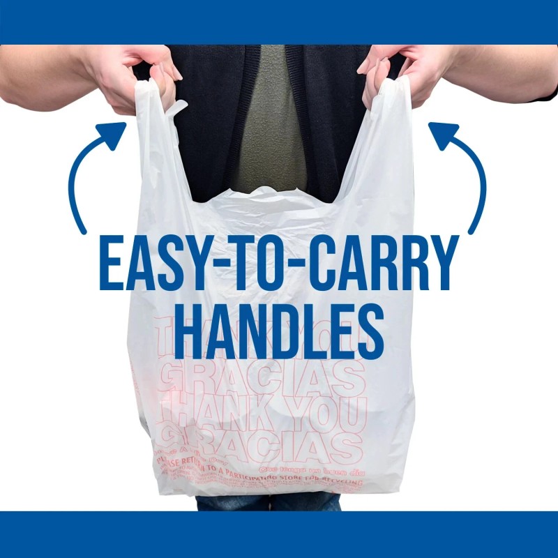 Unbranded T-Shirt Carry-Out Bags 11.5x6.5x22" 1000 Ct Plastic Grocery Shopping