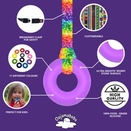 Sensory Oojamabobs - Ring Pendant chew Necklace - Autism - Purple with Lanyard (6 Designs Available!) (70cm, Plain Purple)