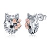 Wolf Earrings 925 Sterling Silver Wolf Stud Earrings Animal Wolf