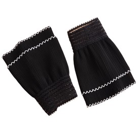 SUZALA Wrist Cuffs, Fake Sleeves, Fashion Pleated Cuff Detachable Blouse Fake Sleeve Cuffs for Women Girls Black