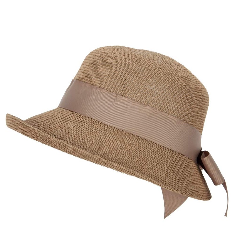 Jeanne Simmons Women's Paper Woven Turn Up Front Brim Wide