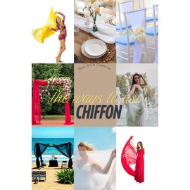 New Star Fabrics Chiffon Fabric, Continuous 60" Wide (30ft) Sheer Material, 100% Soft Polyester, Ideal for Wedding, Party, Event Decor, Draping, and Dresses (White, 10 Yards)