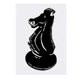 'Knight Chess Piece' Temporary Tattoo - Water Resistant, Skin-Safe, Non-Toxic Transfer (TO00049040)