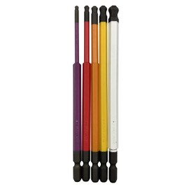 ANEX ACBP5-150L Color Bit, Ball Point, Single Head, 5.9 inches (150 mm), Storage Included, Set of 5 (3/4/5/6/8 mm)