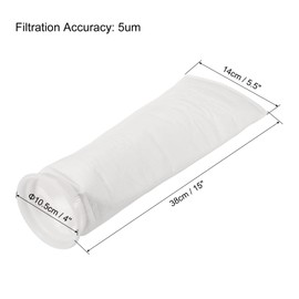 PATIKIL 4 Inch Ring Filter Socks 5 Micron, 2 Pack Mesh Bags Pool Skimmer Basket, White