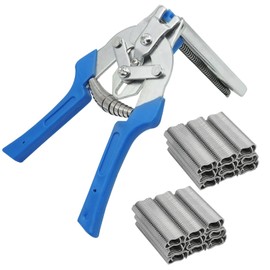 BREUAILY Type M Nail Ring Pliers with 1200 M Nails Rapid Fence Pliers with Plastic Handle Wire Fastening Pliers Fence Clips Fence Maintenance Welding Hand Tool