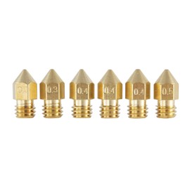 3D FREUNDE 6 pcs. (0.2mm + 0.3mm + 3 * 0.4mm + 0.5mm) Nozzle Set MK8 Makerbot RepRap Anet A8 / A6 Flashforge CtC Extruder Hotend Printhead made of brass for 1.75mm filament 3D printer
