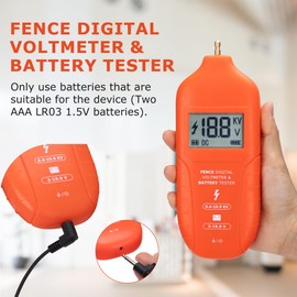 Electric Fence Tester Fault Finder Digital Electric Fence Voltage Tester Max 19.9kv, Fence Voltage Tester with Large LCD Display, Grounding & 1.5V Battery Included