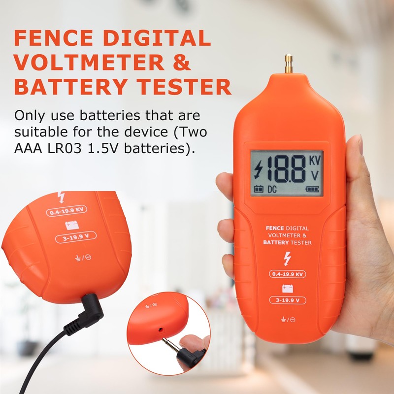 Electric Fence Tester Fault Finder Digital Electric Fence Voltage Tester
