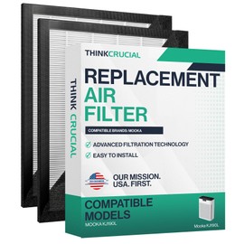 Replacement HEPA Filter, Compatible with MOOKA KJ190L Air Purifier – H13 True High-Efficiency Air Purifier Replacement Filtration, Helps Clear Odor, Smoke, Pet Dander – 2-Pack