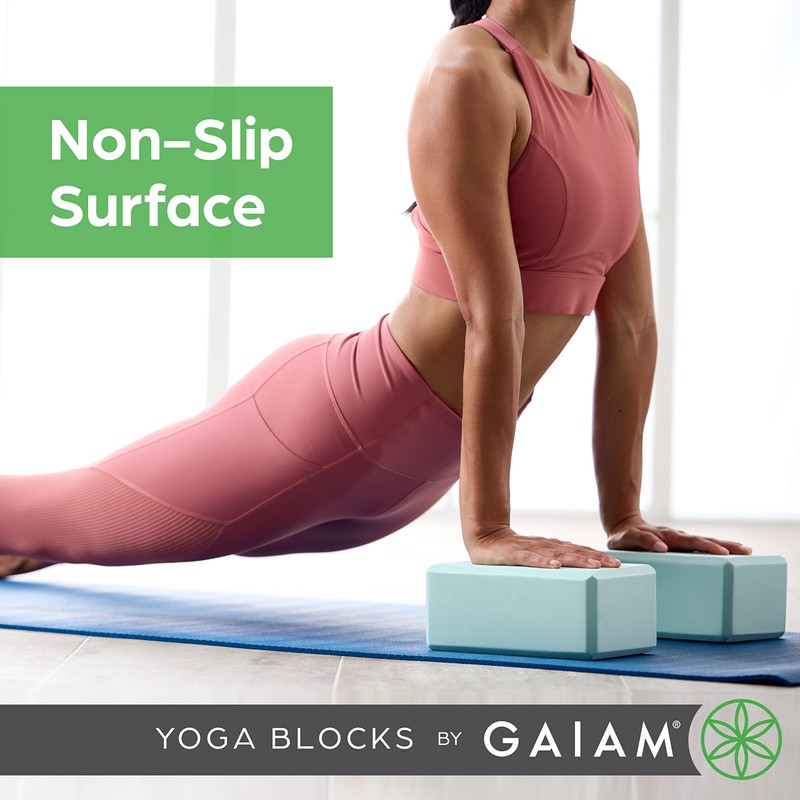 Gaiam Yoga Block - Supportive Latex-Free EVA Foam Soft Non-Slip