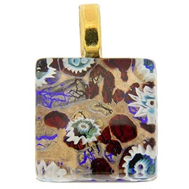 GlassOfVenice Murano Glass Venetian Reflections Square Pendant
