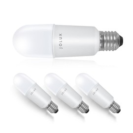 Jolux 4 Pack LED Stick Light Bulbs with Dusk to Dawn, 100W Equivalent,Daylight(5000K),1500lm,Auto On/Off Outdoor LED Bulbs,Damp Rated,E26 Medium Base.………