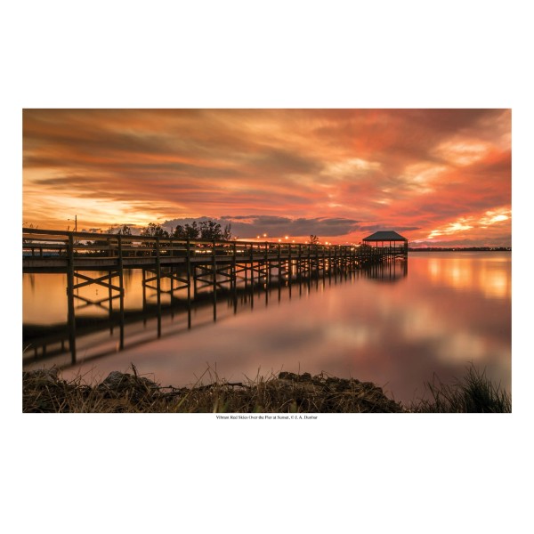 "Vibrant Red Skies over the Pier at Sunset" limited print