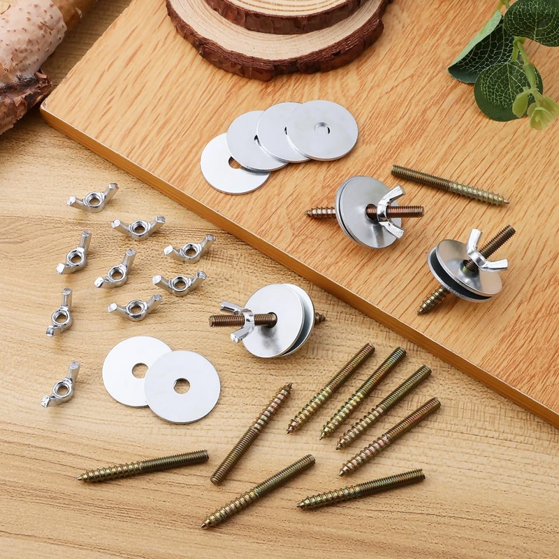 Lurrose 12pcs Birdcage Perch Mounting Screw Kit with Wing Nut