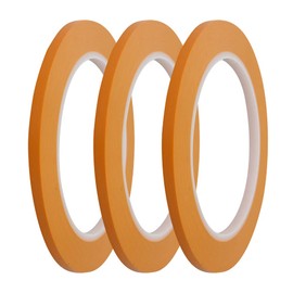 JINBING Vinyl Fine Line Fineline Automotive Pinstriping Masking Tape Painter Tape for Curves Orange (5mm 3Roll)