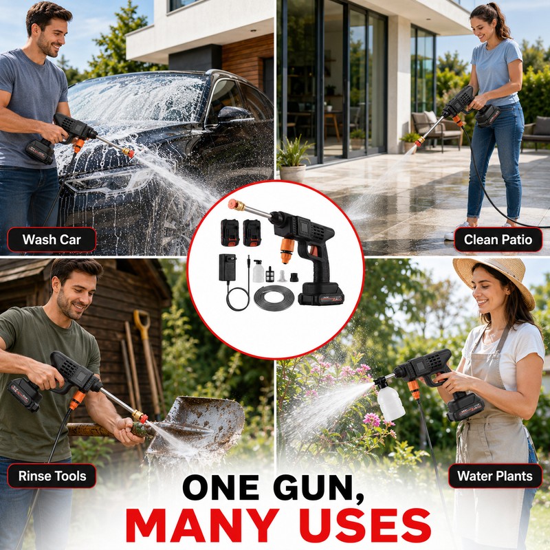 Cordless Pressure Washer for Car Cleaning – 30Bar Portable Spray