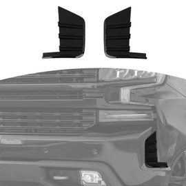 RT-TCZ for Silverado Front Bumper Side Cover Trim Compatible with Chevy Silverado 2019 2020 2021 2022 Up Black Exterior Accessories 2pcs
