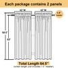 Lecloud - Juego de cortinas transparentes blancas de 63 pulgadas