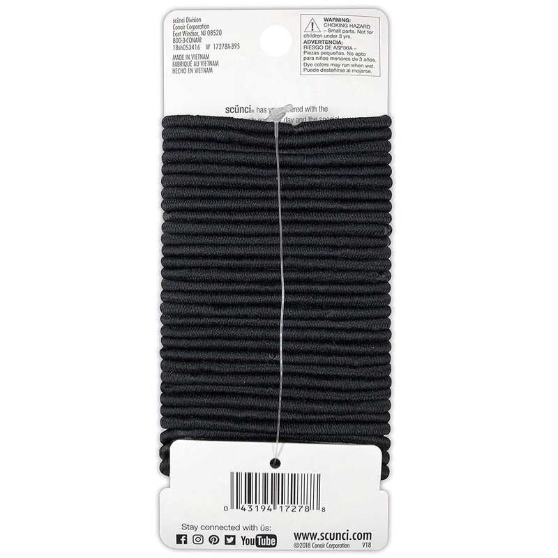 Scunci Effortless Beauty Large No-damage Elastics, 4 MM (90 pieces)