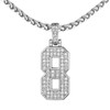 FindChic Bling Number 8 Chain for Men Cubic Zirconia Diamond