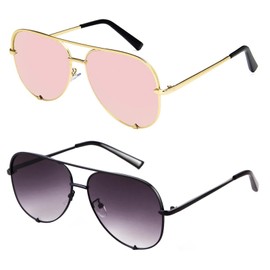 SORVINO Oversized Aviator Sunglasses for Women Men Classic Retro Bulk Black Faded Shade Sun Glasses Classic UV Protection