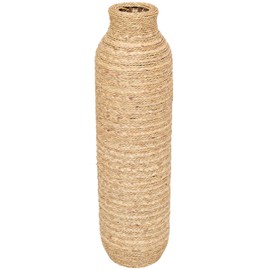 Deco 79 Seagrass Handmade Decorative Vase Slim Woven Tall Centerpiece Vase, Vase for Home Decoration 9" x 9" x 32", Brown