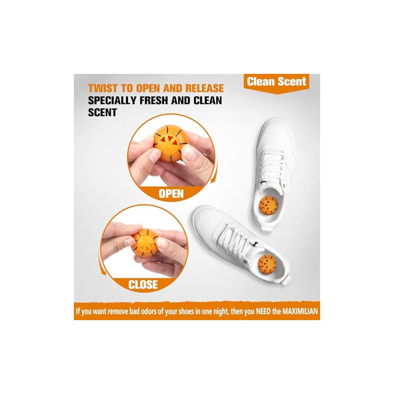 MAXIMILIAN Shoe Deodorizer Balls - 6 Pack Odor Eliminators