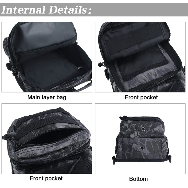 LIMHOO Tactical Sling Bag Backpack Shoulder Bag with USA Flag