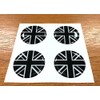 Union Jack Flag Stick/Decal 4 x 30mm BLACK and WHITE