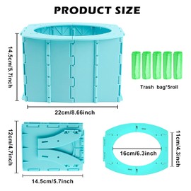 BORDEAG Potty for on the go, foldable toilet seat, children, folding toilet for children, potty folding toilet, children, children's toilet with pockets, toilet for car, camping, travel