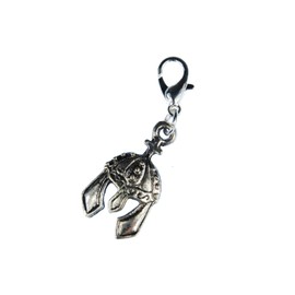 Miniblings Knight Mask Charm Viking Helmet Mask Silver – Handmade Fashion Jewellery I Silver Plated Pendant Charm Bracelet – Pendant for Bracelet, Metal, No Gemstone