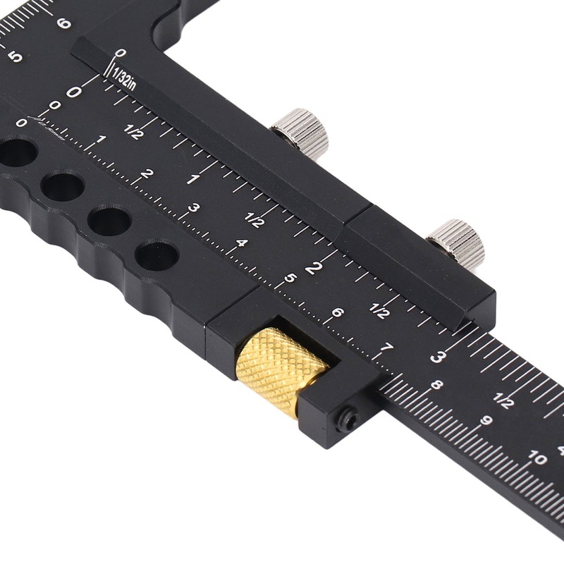 Woodworking Scriber Measuring Tool T Square Ruler Carpentry Multifunctional Aluminum