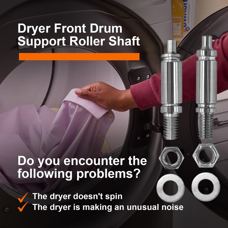 W10359271 W10359272 Dryer Front Back Drum Support Roller Shaft Kit