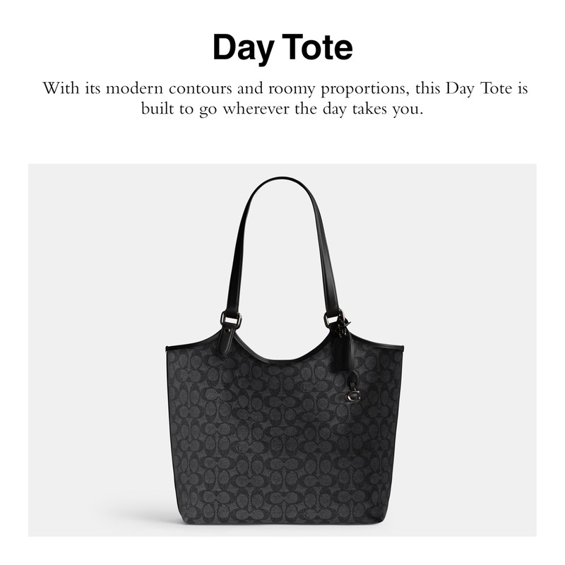 COACH Day Tote, V5/Charcoal Black