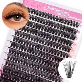 FADLASH Individual Lashes 12-18mm Mix Cluster Lashes 240pcs DIY Lash Extension D Curl Lash Clusters Soft Individual Lash Extensions Eyelash Clusters Wispy Cluster Eyelash Extensions (40D-0.07C, 12-18mm)