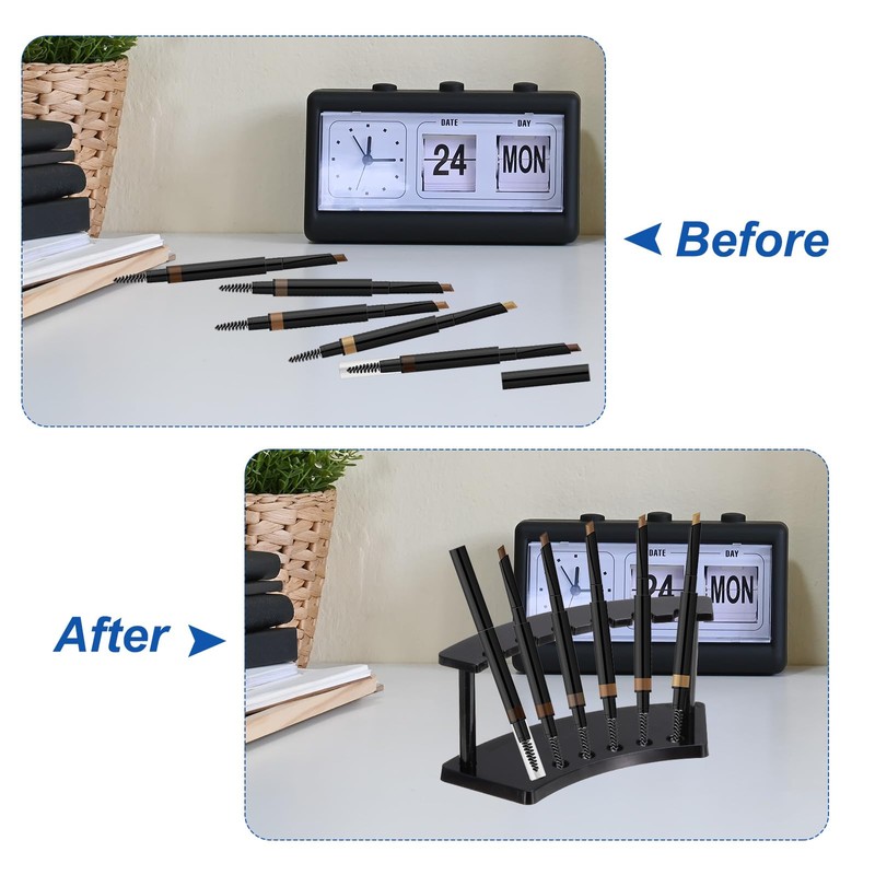 sourcing map 4 Pack Plastic Pen Holder, 6-Slot Acrylic Pen