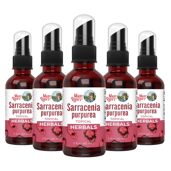 MaryRuth Organics Sarracenia Purpurea Liquid | Sarracenia Purpurea Topical Herbal Liquid | Purple Pitcher Plant | Vegan | Non-GMO | Gluten Free | 2 Fl Oz | 5 Pack