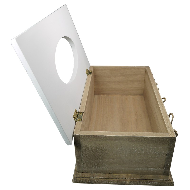 khevga Tissue-Box wooden Country House Style Brown