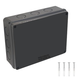 Junction Box IP65 Outdoor Waterproof Box with Reserved Holes ABS Plastic Electrical Box Dustproof Project Enclosure for Electronics Black 10"x7.9"x3.1"
