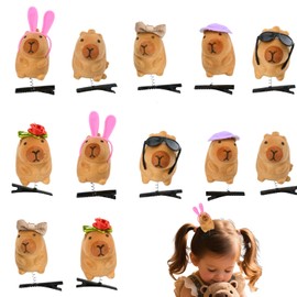 12pcs Capybara Hair Clips, Cute Animal Clips for Women and Girls Men, Kawaii Hair Accessories for Daily Wear and Parties
