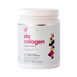 ela nutrition | ela Collagen | Natural Berries + C | Péptidos bioactivos de colágeno hidrolizado + ácido hialurónico + antioxidantes naturales + probióticos + probióticos | 450 gramos (30 porciones)