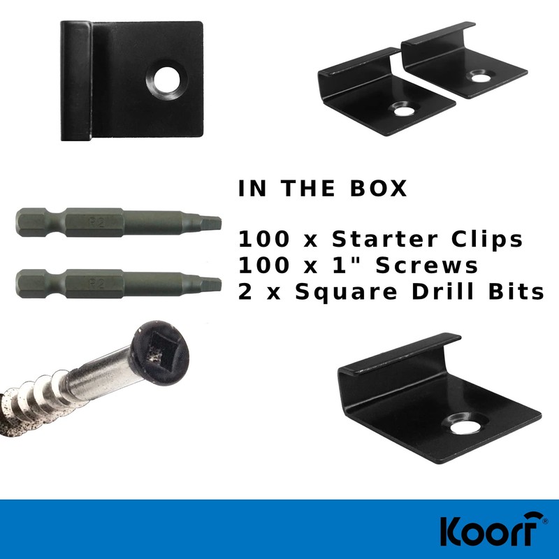 Premium Stainless Steel Hidden Deck Fastener Starter Clips 100/Box for