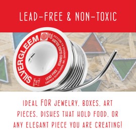 Canfield Silvergleem Lead Free Silver Solder Wire for Stained Glass Solder Crafting and Jewelry Making (96% Tin / 4% Silver) - 1/2 Lb Spool (1 Pack)
