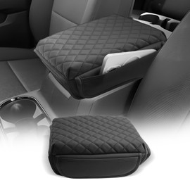CDEFG for 2023-2025 GMC Canyon Center Console Cover Armrest Box Cover for Canyon (Elevation, AT4, Denali) 2023 2024 2025 Accessories Console Arm Rest Protector Checkered Padded Side Pocket